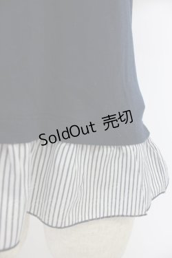 画像4: axes femme / フロント編み上げ半袖トップス  ネイビー T-26-03-21-015-AX-TO-SA-ZT