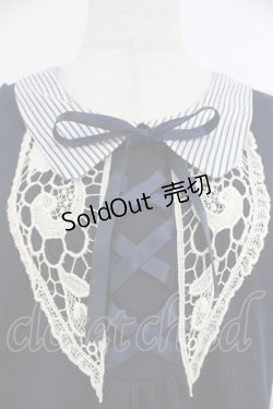 画像5: axes femme / フロント編み上げ半袖トップス  ネイビー T-26-03-21-015-AX-TO-SA-ZT