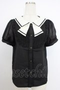 axes femme POETIQUE / セーラーデザインブラウス M ブラック T-26-03-21-020-AX-BL-SA-ZT