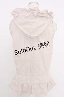 画像2: KANEKO ISAO / フードピンタックノースリーブブラウス  ピンク T-26-03-21-023-EL-BL-SA-ZT