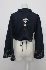 画像2: axes femme POETIQUE / チャイナボタンショートジャケット M ネイビー T-26-03-23-020-AX-JA-SA-ZT652 (2)