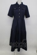 axes femme / ポケット付ティアードワンピース  ネイビー T-26-03-23-023-AX-OP-SA-ZT