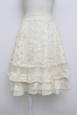 画像1: axes femme / ベルト付レースフレアスカート  キナリ T-26-03-23-025-AX-SK-SZ-ZT