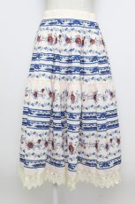 画像1: axes femme / ローズ×ラインプリントスカート  キナリ×青 T-26-03-23-027-AX-SK-SZ-ZT652 (1)