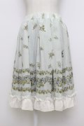 axes femme / 薔薇プリントシフォンスカート  ミント T-26-03-23-032-AX-SK-SZ-ZT