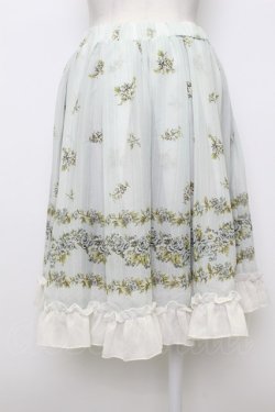 画像2: axes femme / 薔薇プリントシフォンスカート  ミント T-26-03-23-032-AX-SK-SZ-ZT