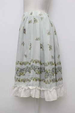 画像3: axes femme / 薔薇プリントシフォンスカート  ミント T-26-03-23-032-AX-SK-SZ-ZT