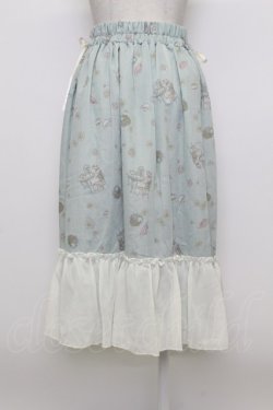 画像2: axes femme / ティータイム柄スカート  ミント T-26-03-23-033-AX-SK-SZ-ZT