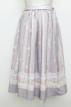 画像2: axes femme / チューリップ柄ミドルスカート  ラベンダー T-26-03-23-035-AX-SK-SZ-ZT