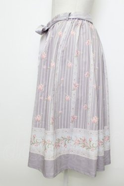 画像3: axes femme / チューリップ柄ミドルスカート  ラベンダー T-26-03-23-035-AX-SK-SZ-ZT