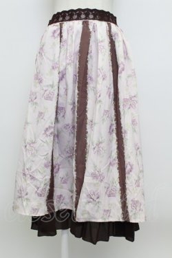 画像1: axes femme / フラワーストライプスカート  ピンク T-26-03-23-037-AX-SK-SZ-ZT