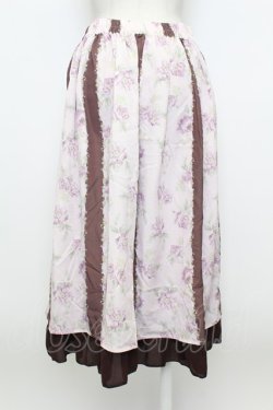 画像2: axes femme / フラワーストライプスカート  ピンク T-26-03-23-037-AX-SK-SZ-ZT