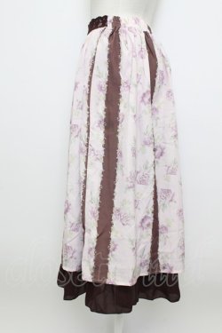 画像3: axes femme / フラワーストライプスカート  ピンク T-26-03-23-037-AX-SK-SZ-ZT