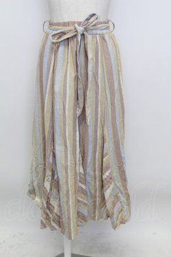 画像1: axes femme / マルチストライプスカート  ベージュ系 T-26-03-23-039-AX-SK-IG-ZT