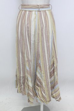 画像2: axes femme / マルチストライプスカート  ベージュ系 T-26-03-23-039-AX-SK-IG-ZT