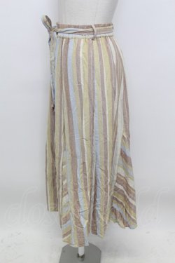 画像3: axes femme / マルチストライプスカート  ベージュ系 T-26-03-23-039-AX-SK-IG-ZT