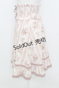 画像3: axes femme / 花柄編み上げハイウエストスカート  ピンク T-26-03-23-040-AX-SK-SZ-ZT