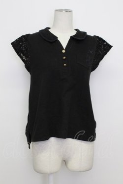 画像1: axes femme / 刺繍入りポロシャツ M アイボリー T-26-03-23-043-AX-TO-SA-ZT