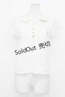 画像1: axes femme / 刺繍入りポロシャツ M ブラック T-26-03-23-004-AX-TO-SA-ZT