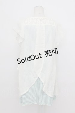 画像2: axes femme / シフォレイヤードボーダーノースリーブ  サックス×オフ T-26-03-23-006-AX-TO-IG-ZT