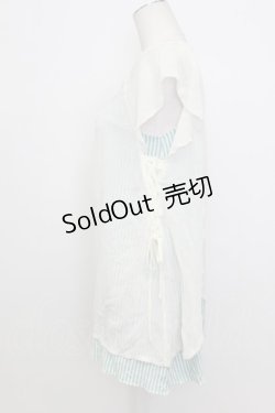 画像4: axes femme / シフォレイヤードボーダーノースリーブ  サックス×オフ T-26-03-23-006-AX-TO-IG-ZT