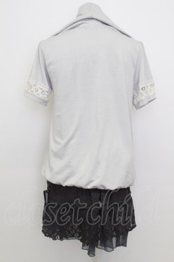 画像3: axes femme / ラメ英字プリント半袖パーカー&インナーキャミワンピースセット  グレー T-26-03-23-007-AX-TO-SA-ZT