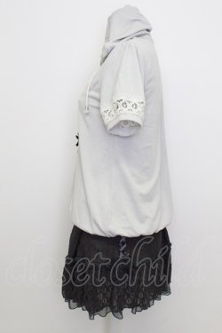 画像4: axes femme / ラメ英字プリント半袖パーカー&インナーキャミワンピースセット  グレー T-26-03-23-007-AX-TO-SA-ZT