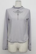 axes femme POETIQUE / ロータスタトゥー風シアープルオーバー M グレー T-26-03-23-008-AX-TO-SA-ZT
