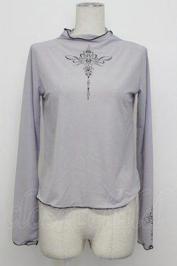 画像1: axes femme POETIQUE / ロータスタトゥー風シアープルオーバー M グレー T-26-03-23-008-AX-TO-SA-ZT