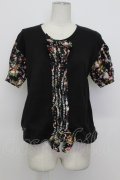PINK HOUSE / 花柄pt切替Tシャツ  ブラック T-26-03-23-009-LO-TS-SA-ZT