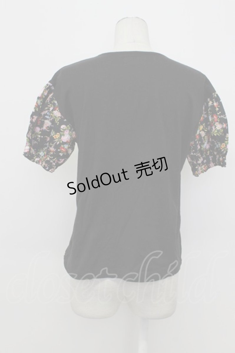 画像2: PINK HOUSE / 花柄pt切替Tシャツ  ブラック T-26-03-23-009-LO-TS-SA-ZT652 (2)