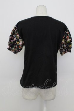 画像2: PINK HOUSE / 花柄pt切替Tシャツ  ブラック T-26-03-23-009-LO-TS-SA-ZT
