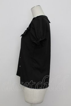 画像3: majoretty / サイド編み下げリボン半袖ブラウス  黒 T-26-03-23-013-GO-BL-SA-ZT