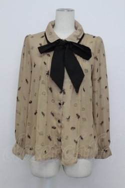 画像1: LOLITAその他(お買取対象外) / アリス風総柄ブラウス  ブラウン T-26-03-23-014-LO-BL-SA-ZT