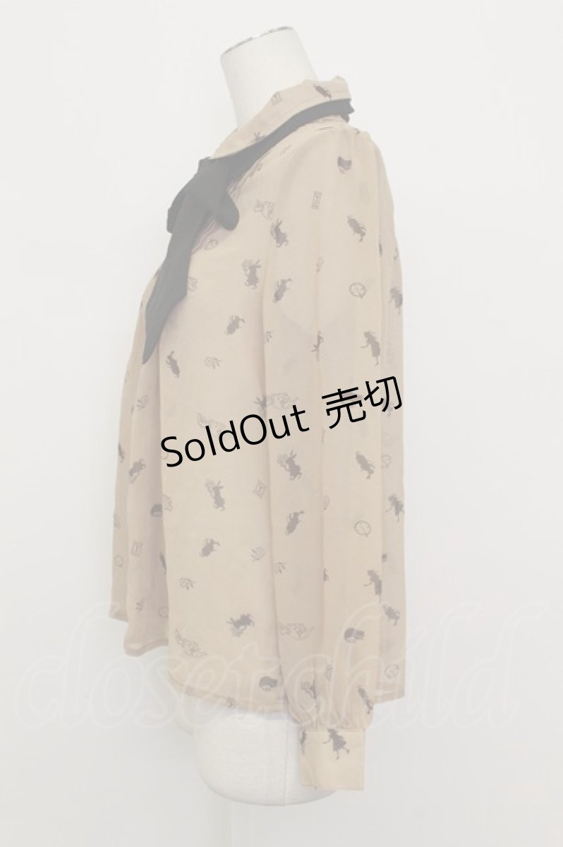 画像4: LOLITAその他(お買取対象外) / アリス風総柄ブラウス  ブラウン T-26-03-23-014-LO-BL-SA-ZT652 (4)