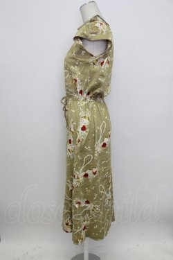 画像3: KANEKO ISAO / アクセサリー&フラワーpt襟元シャーリングワンピース  オリーブ T-26-03-23-015-EL-OP-SA-ZT