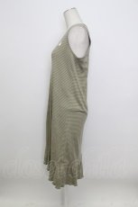 画像3: PINK HOUSE / うさぎ刺繍ボーダーノースリーブワンピース  ベージュ×グリーン T-26-03-23-016-LO-OP-SA-ZT652 (3)