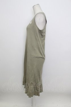 画像3: PINK HOUSE / うさぎ刺繍ボーダーノースリーブワンピース  ベージュ×グリーン T-26-03-23-016-LO-OP-SA-ZT