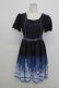 画像1: axes femme / グラデーションお城柄ワンピース  ネイビー T-26-03-23-018-AX-OP-SA-ZT (1)