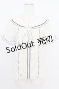 axes femme POETIQUE / セーラー風半袖トップス  アイボリーＸネイビー T-26-03-24-001-AX-TO-SA-ZT