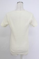 画像2: INGEBORG / リブ刺繍ロゴ半袖トップス  アイボリー T-26-03-24-003-LO-TO-SA-ZT653 (2)