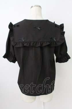 画像2: axes femme POETIQUE / プチリボンビッグ襟ブラウス M ブラック T-26-03-24-025-AX-BL-SA-ZT