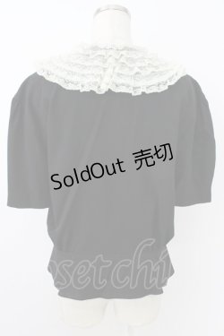 画像2: INGEBORG / レース襟&リボン半袖ブラウス&プリーツスカートセットアップ  ブラック T-26-03-24-026-LO-BL-SA-ZT