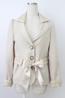 画像1: axes femme / レース使いジャケット M ベージュ T-26-03-24-027-AX-JA-SA-ZT