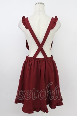 画像2: Princess Melody / 編み上げリボンハートエプロンスカート  ボルドーＸ黒 T-26-03-24-031-EL-SK-SA-ZT