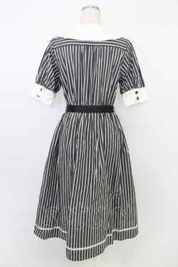 画像2: axes femme POETIQUE / マリンストライプシャツワンピース M グレー T-26-03-24-037-AX-OP-SA-ZT