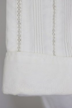 画像4: INGEBORG / 梯子レース半袖開襟ブラウス  ホワイト T-26-03-24-004-LO-BL-SA-ZT