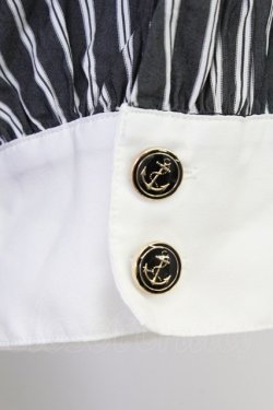 画像3: axes femme POETIQUE / マリンストライプシャツワンピース M グレー T-26-03-24-037-AX-OP-SA-ZT