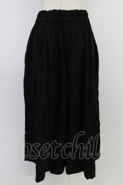 画像2: axes femme / 華刺繍リネンガウチョパンツ M ブラック T-26-03-24-044-AX-PA-SA-ZT