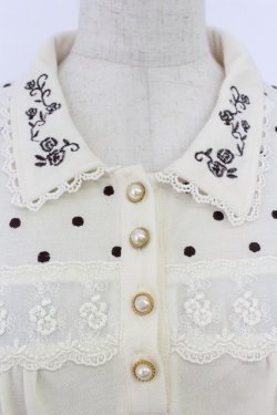 画像3: axes femme / 襟刺繍ポロシャツ M キナリ T-26-03-24-006-AX-TO-SA-ZT